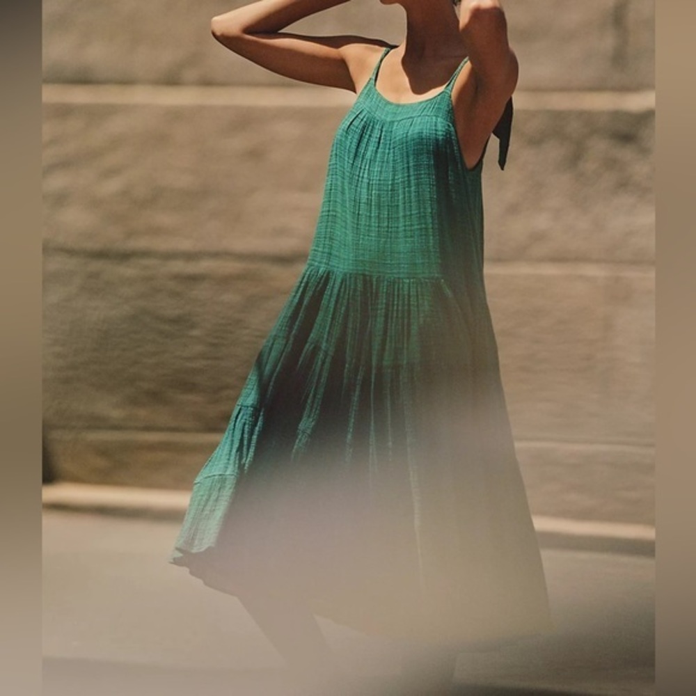 Anthropologie Dolan green plaid midi dress